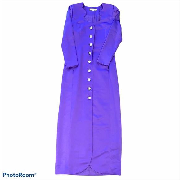 VTG 80s Victor Costa fitted gown - Picture 1 of 6